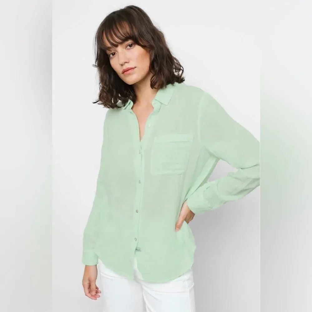 Rails Ellis Organic Cotton Gauze Shirt Julep, Size Small